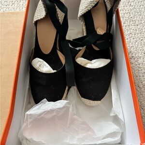 Castaner Elegant Black Espadrille Wedges